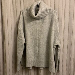 Gray turtleneck sweater